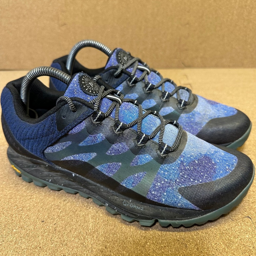 Merrell Antora 2 Trail Shoes Womens 10 Blue Rainbow Mountain J067110 Vibram Lug